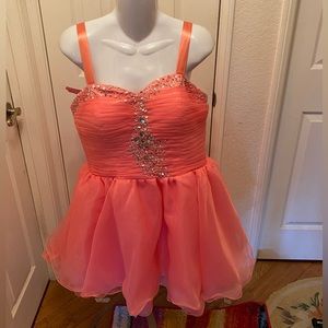 Baby Pink with gemstones cocktail/prom dress